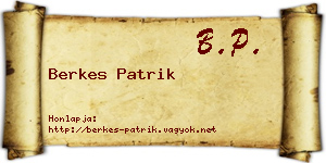 Berkes Patrik névjegykártya